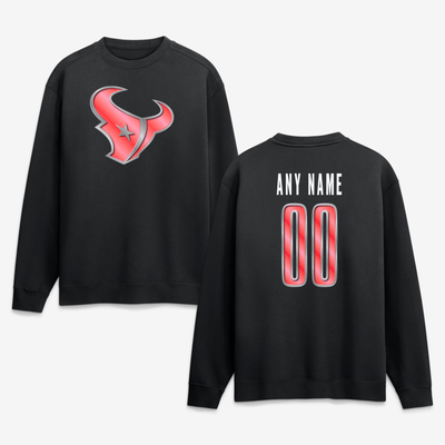 Houston Texans  Forged Mascot Personalized Name & Number Sweatshirt - Black
