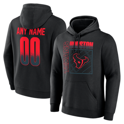 Houston Texans  Home Field Pop Personalized Name & Number Hoodie - Black