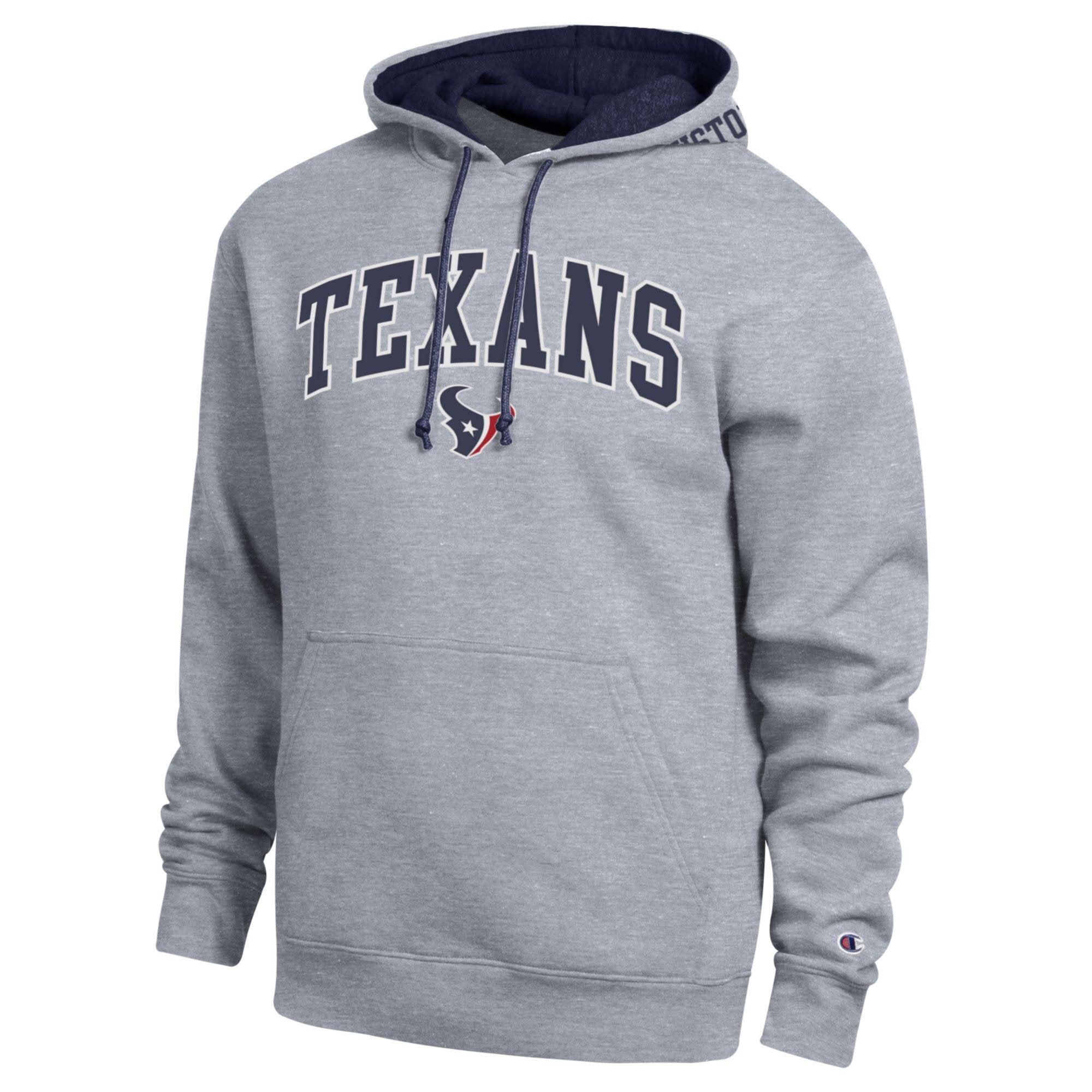 Men's Houston Texans Champion Heather Gray/Navy Contrast Hoodie