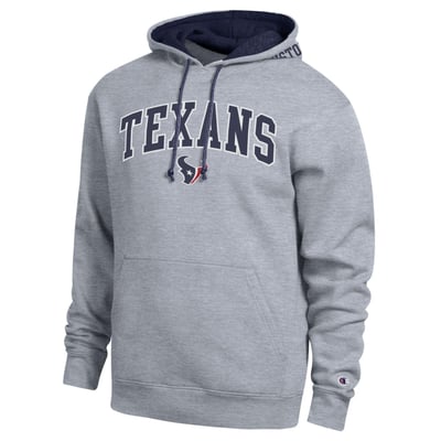  Houston Texans Champion Contrast Hoodie - Heather Gray/Navy