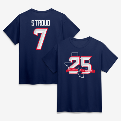 C.J. Stroud Houston Texans 25th Season Player Name & Number T-Shirt - Navy