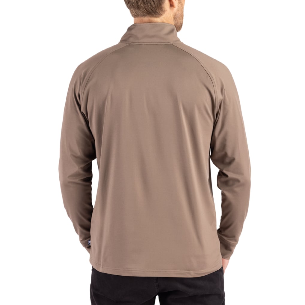 Houston Texans Cutter & Buck Adapt Eco Knit Stretch Recycled Quarter-Zip Pullover - Brown