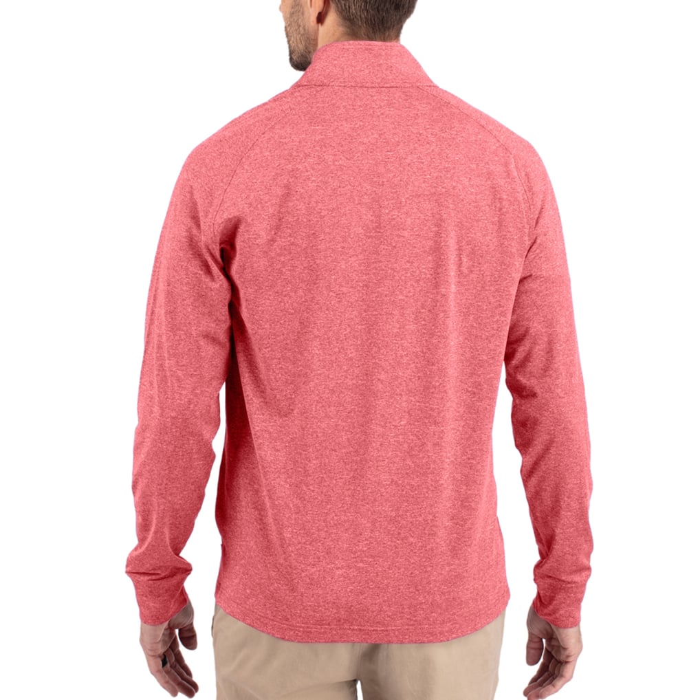 Houston Texans Cutter & Buck  Adapt Eco Knit Quarter-Zip Pullover Top - Heather Red