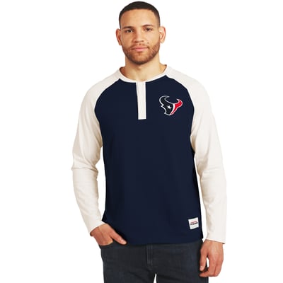 Houston Texans Darius Rucker Collection by Fanatics Henley Long Sleeve T-Shirt - Navy/Cream