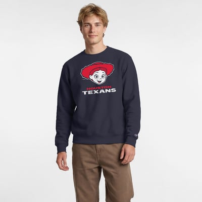Houston Texans Disney x Champion Jessie Powerblend Sweatshirt - Navy