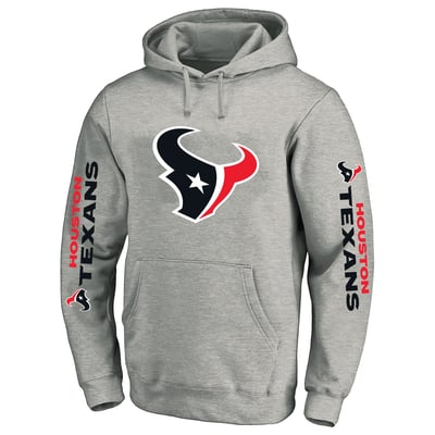 Houston Texans Fanatics Big & Tall 3-Hit Pullover Hoodie - Heather Gray
