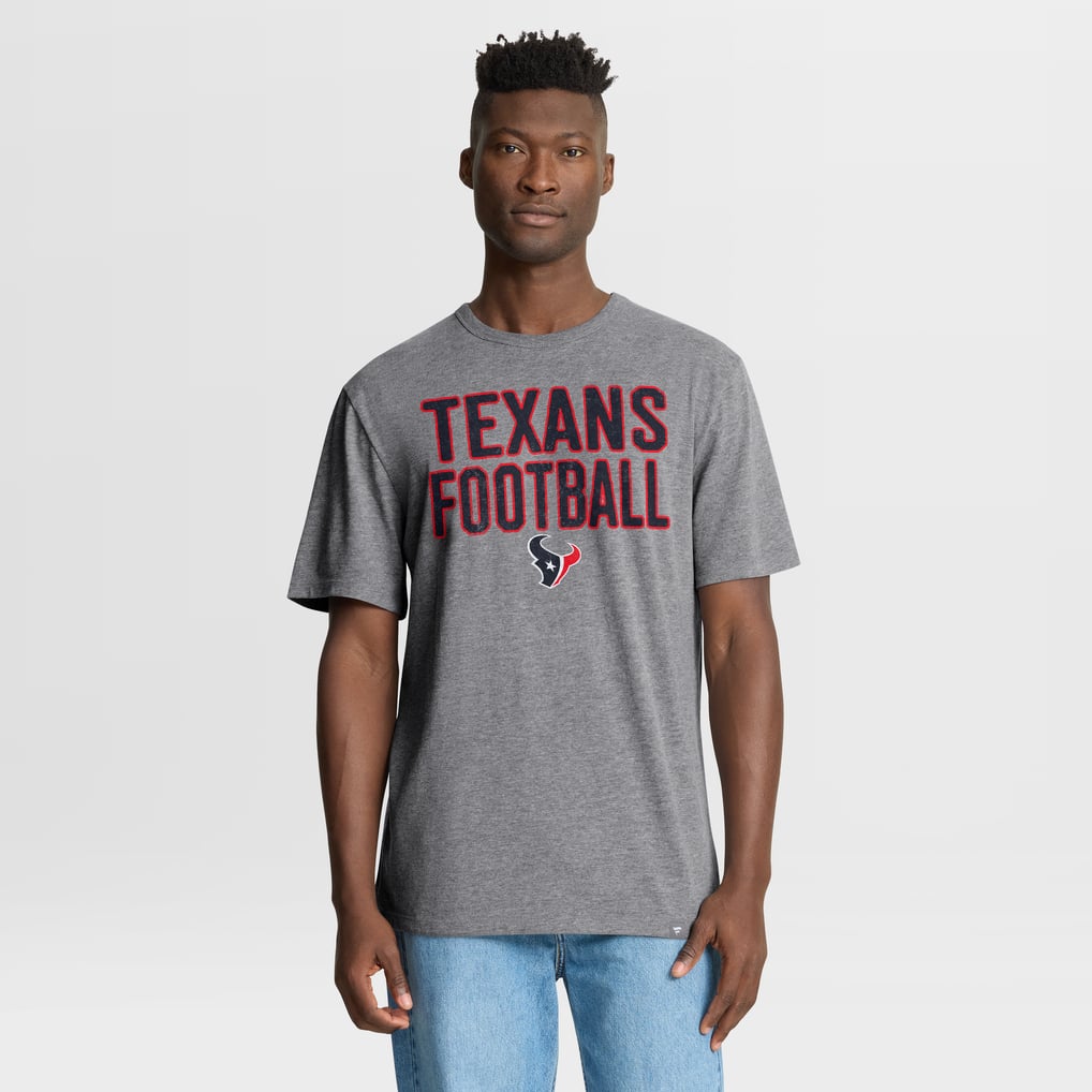Houston Texans Fanatics First Down Tribute Tri-Blend T-Shirt - Heather Gray