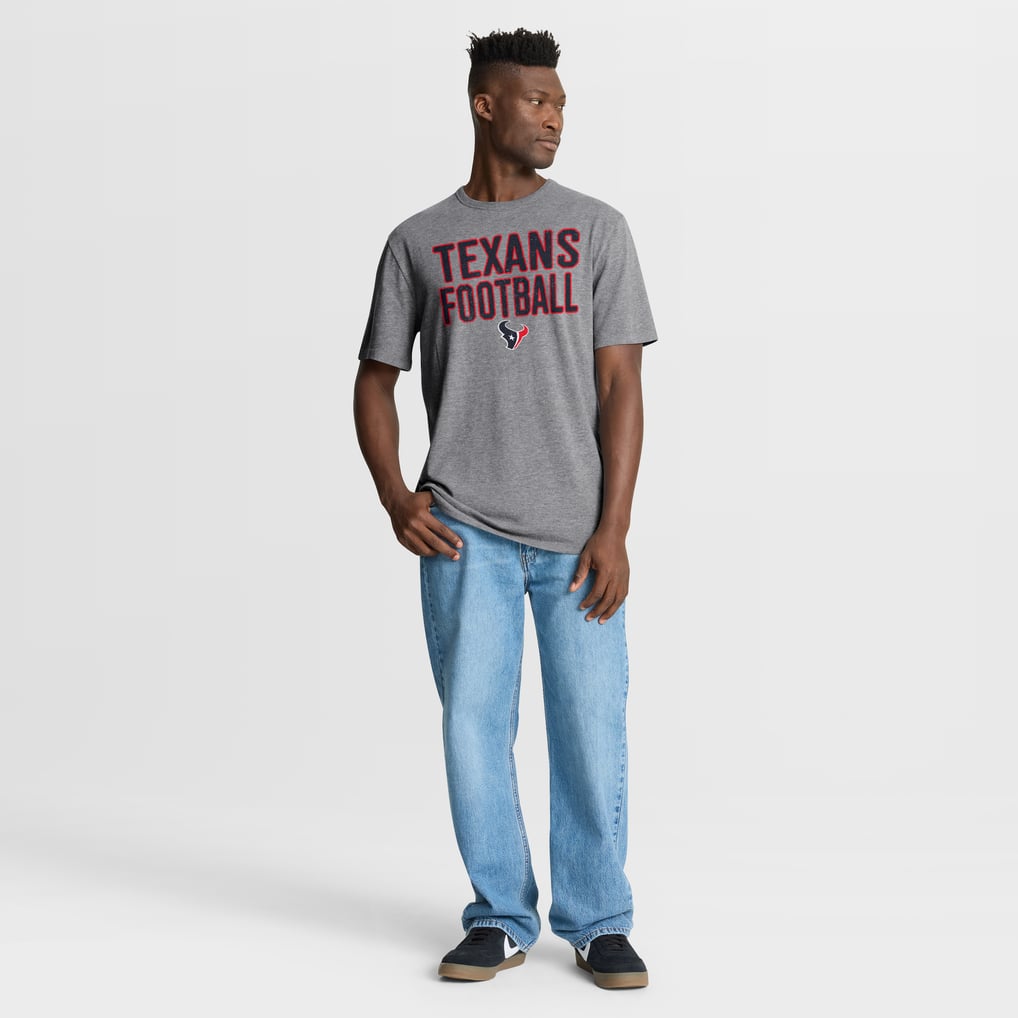 Houston Texans Fanatics First Down Tribute Tri-Blend T-Shirt - Heather Gray
