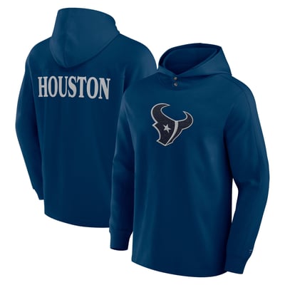 Houston Texans Fanatics Elements Blaze Tri-Blend Long Sleeve Hoodie T-Shirt - Navy