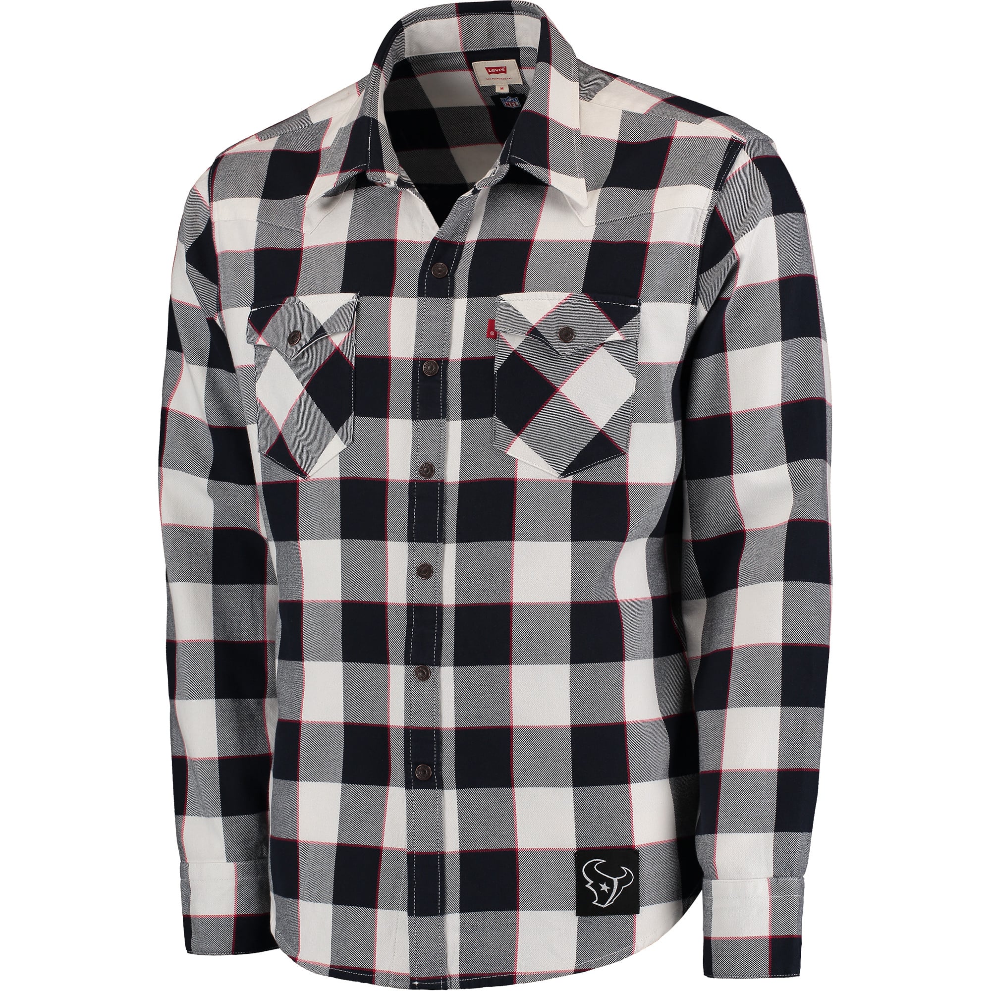 Men's Levi's Navy Houston Texans Barstow Buffalo Plaid Western