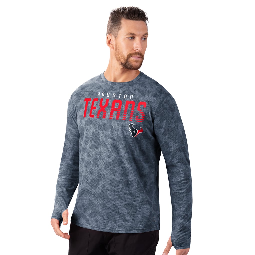 Houston Texans MSX by Michael Strahan Performance Camo Long Sleeve T-Shirt - Navy
