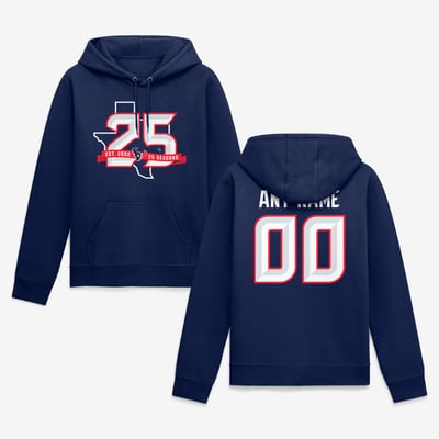 Houston Texans 25th Season Personalized Name & Number Hoodie - Navy