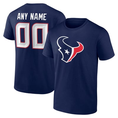 Houston Texans Big & Tall Team Authentic Custom T-Shirt - Navy