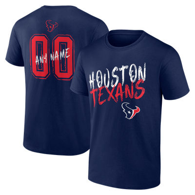 Houston Texans Hustle Personalized Name & Number T-Shirt - Navy