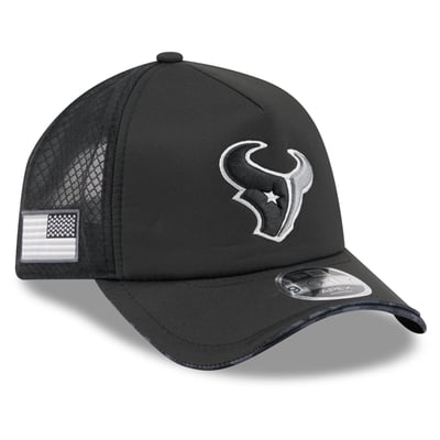 Houston Texans New Era 2026 Salute To Service Apex 9FORTY Adjustable Trucker Hat - Black