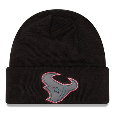 Houston Texans New Era Chrome Cuffed Knit Hat - Black