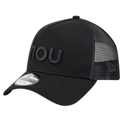 Houston Texans New Era Domain 9FORTY A-Frame Trucker Adjustable Hat - Black