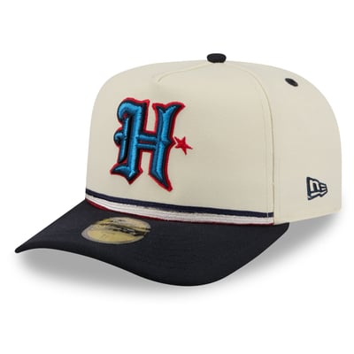Houston Texans New Era H-Town Vintage A-Frame 59FIFTY Fitted Hat - Cream/Navy