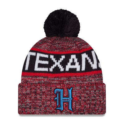 Houston Texans New Era H-Town Marled Cuffed Knit Hat with Pom - Navy
