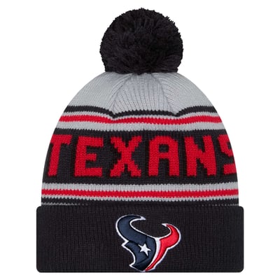  Houston Texans New Era  Main Cuffed Knit Hat with Pom - Navy