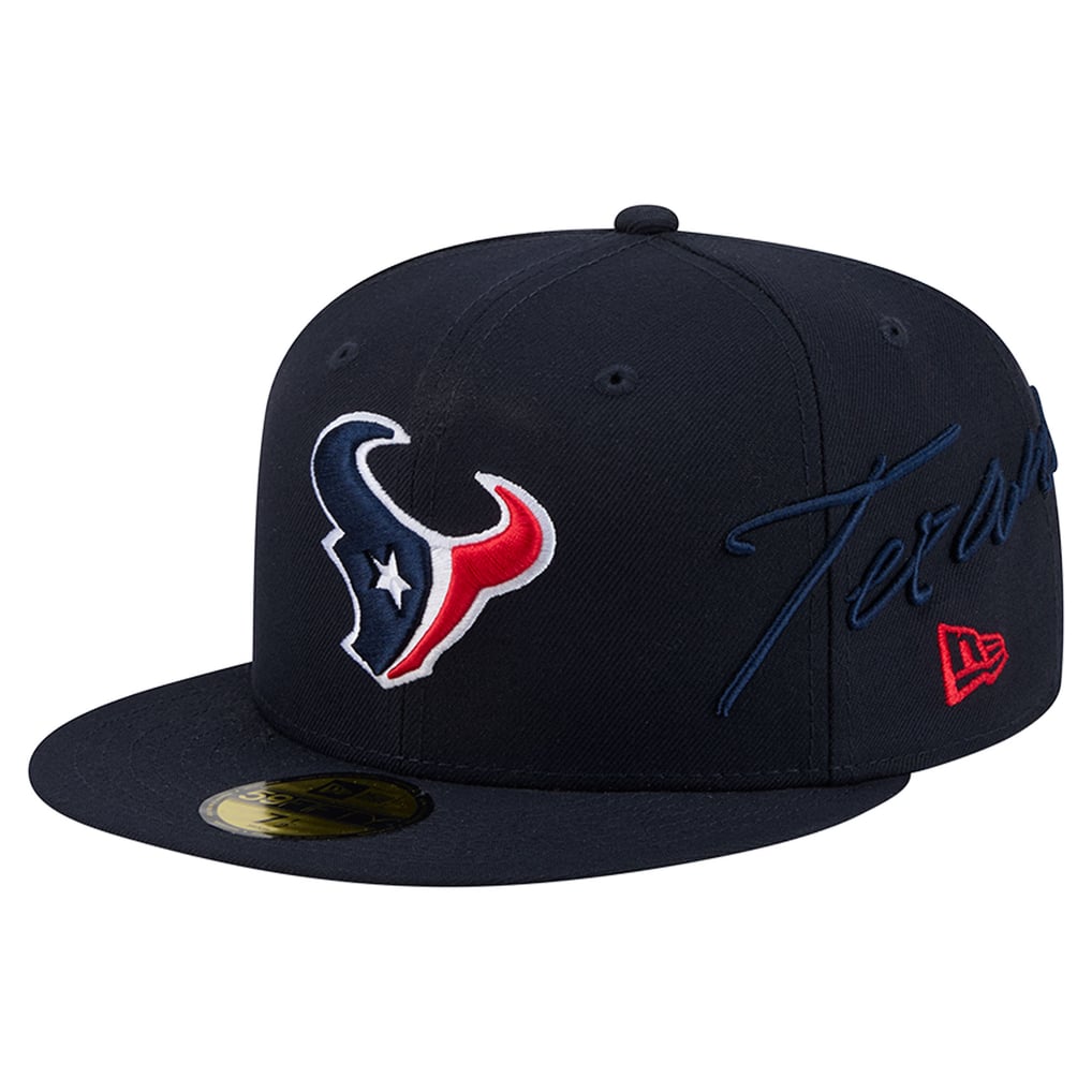Houston Texans New Era Side Script 59FIFTY Fitted Hat - Navy