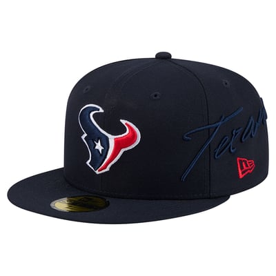 Houston Texans New Era Side Script 59FIFTY Fitted Hat - Navy