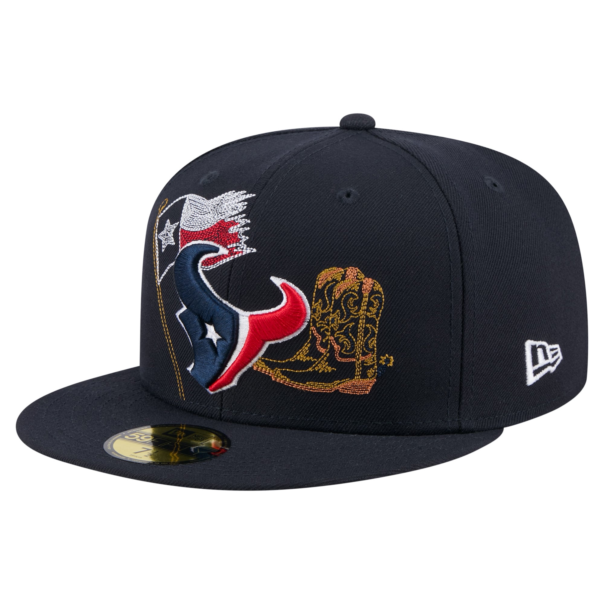 Houston Texans New Era State Stitch 59FIFTY Fitted Hat - Navy