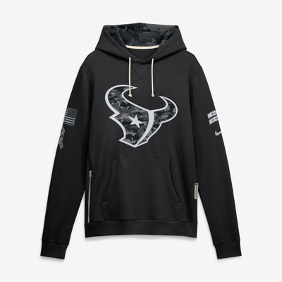  Houston Texans Nike 2026 Salute to Service Sideline Dri-FIT Pullover Hoodie - Black
