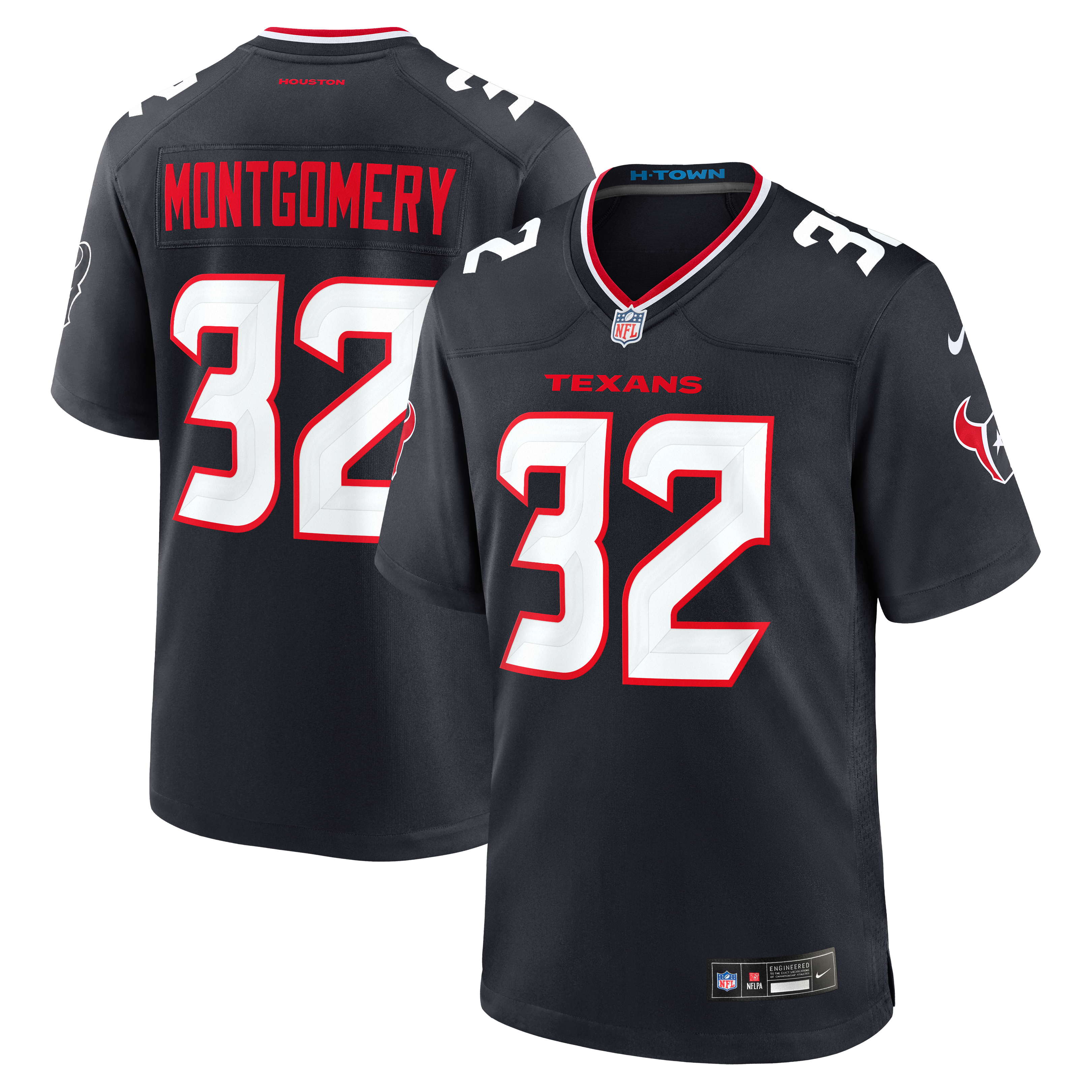 David Montgomery Houston Texans Game Jersey Navy