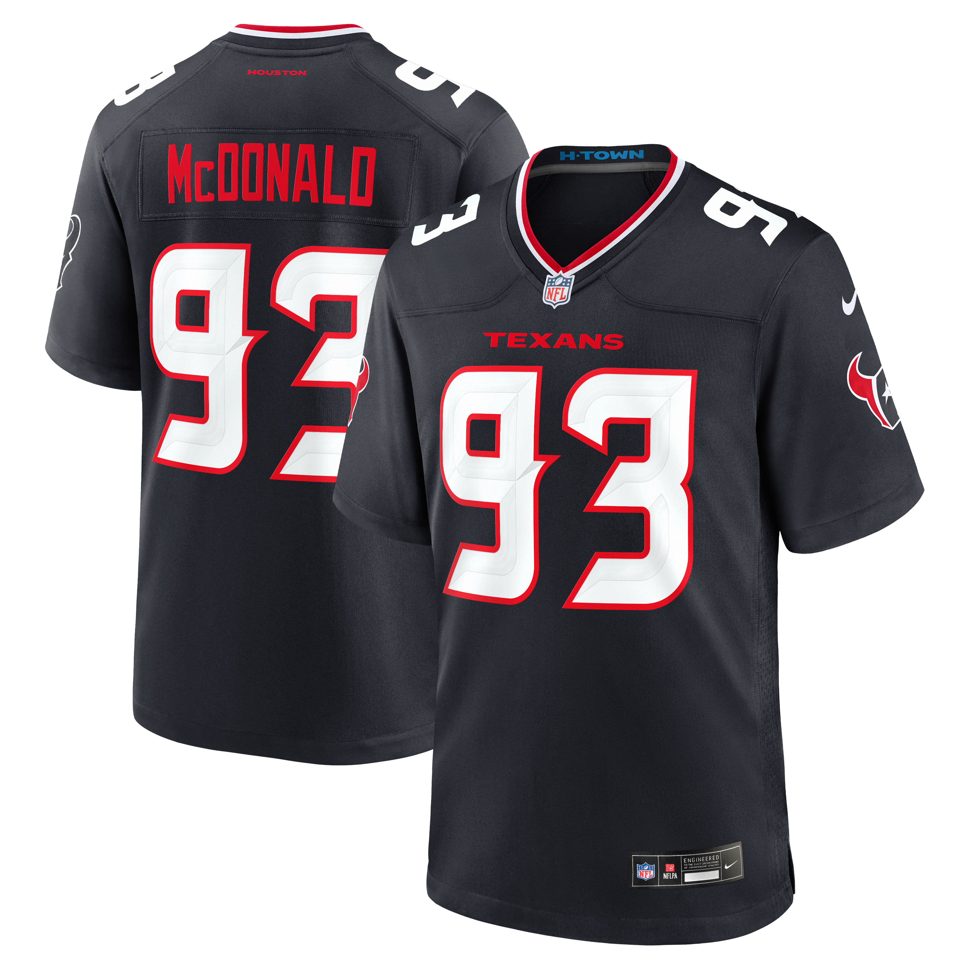 Kayden McDonald Houston Texans Team Game Jersey Navy