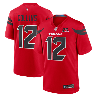 Nico Collins Houston Texans Nike Alternate 25th Season Game Jersey - Red

