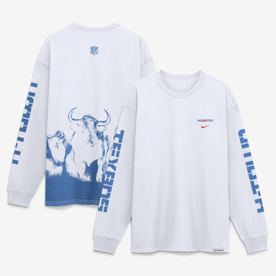  Houston Texans Nike 2026 Rivalries Collection Max90 Long Sleeve T-Shirt - White
