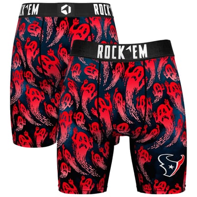 Houston Texans Rock Em Socks Halloween Ghost Fade Boxer Briefs - Navy