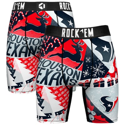 Houston Texans Rock Em Socks Holiday Tacky Remix Boxer Briefs - Navy