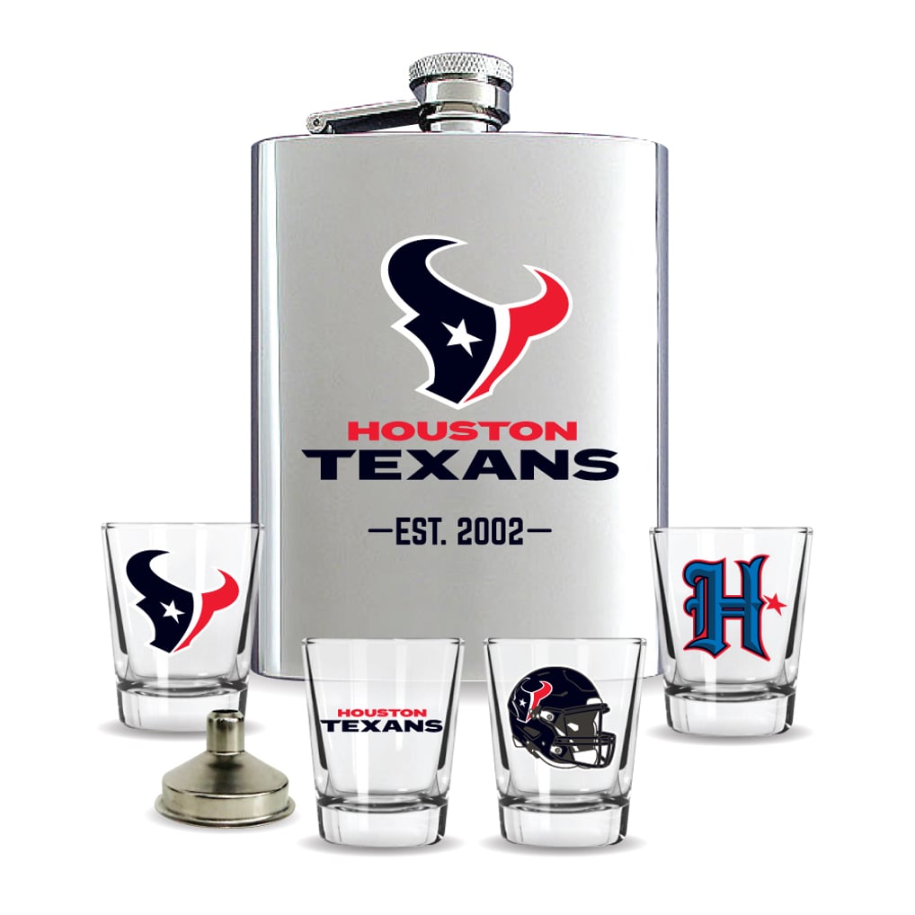  Houston Texans MOJO Shot Glass & Flask Gift Set