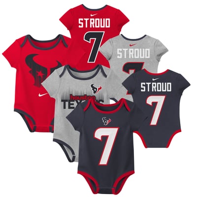 C.J. Stroud Houston Texans Nike Newborn & Infant Name & Number 3-Pack Bodysuit Set