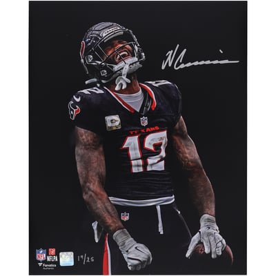 Nico Collins Houston Texans Autographed Fanatics Authentic 16" x 20" Unleashed Black Spotlight Photograph - Limited Edition of 25