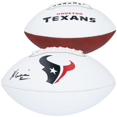 Nico Collins Houston Texans Autographed Fanatics Authentic Franklin White Panel Football