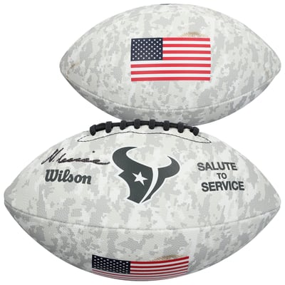 Nico Collins Houston Texans Autographed Fanatics Authentic Wilson 2024 Salute To Service Football