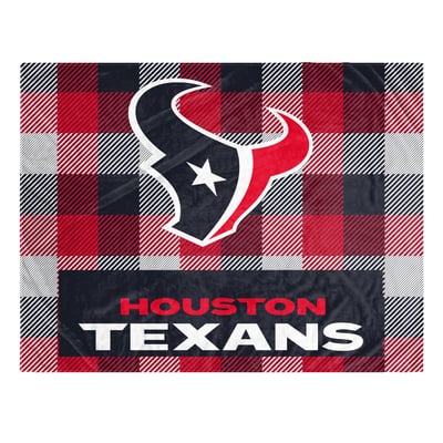 Houston Texans Pegasus Fan-mily Bold Plaid Oversized 60" x 90" Ultra Cozy Blanket