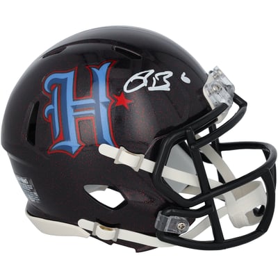 Reed Blankenship Houston Texans Autographed Fanatics Authentic Riddell 2024 Alternate #2 Navy Speed Mini Helmet