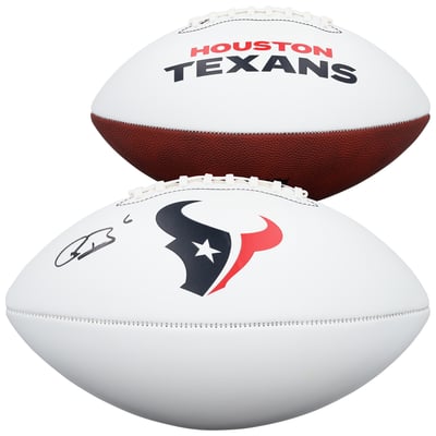 Reed Blankenship Houston Texans Autographed Fanatics Authentic Wilson White Panel Football