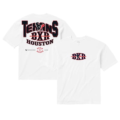 Houston Texans Born x Raised Unisex Block Letter T-Shirt - White