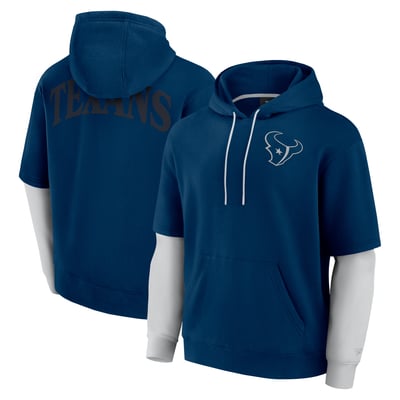  Houston Texans Fanatics Unisex  Sleek Elements Pullover Hoodie - Navy