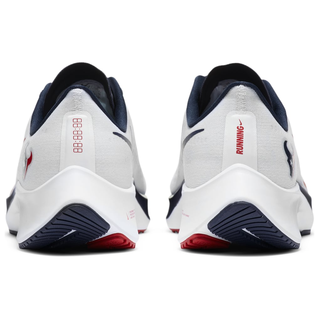 Nike Air Zoom Pegasus 37 White Red Houston Texans NFL Men Sz 10.5 Running Shoes Unisex Houston Texans Nike White Zoom Pegasus 37 Running Shoe main image 2
