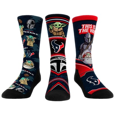  Houston Texans Rock Em Unisex 3-Pack Mandalorian Crew Socks