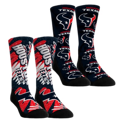 Houston Texans Rock Em Unisex Team Blast Two-Pack Crew Socks