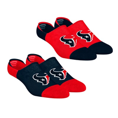 Houston Texans Rock Em Unisex Two-Pack Team Color No Show Socks