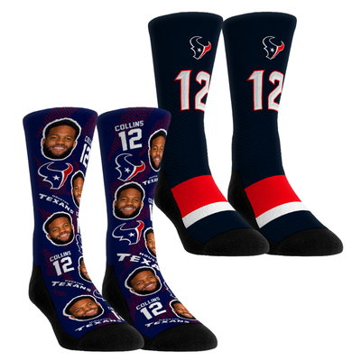 Nico Collins Houston Texans Rock Em Unisex Player Football Guy Two-Pack Crew Sock Set