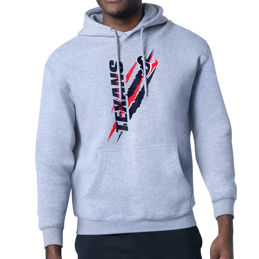Houston Texans Starter Unisex Color Scratch Fleece Pullover Hoodie - Heather Gray